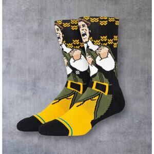 STANCE ELF SMILINGS MY FAVORITE INFIKNIT Christmas CREW SOCKS Mens Large 9-13